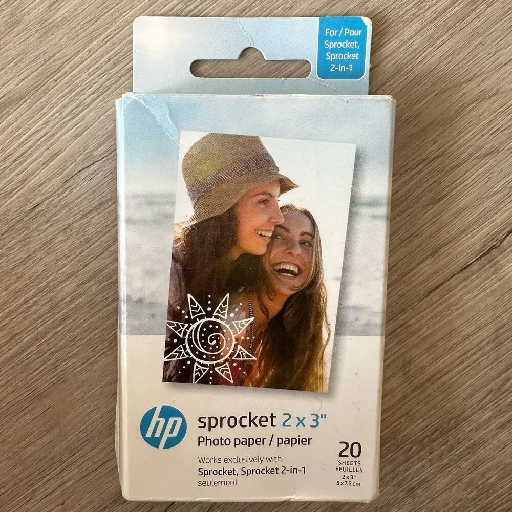 HP Sprocket Sticky Backed Photo Paper - 2” x 3” - 20 Piece Pack - Sealed